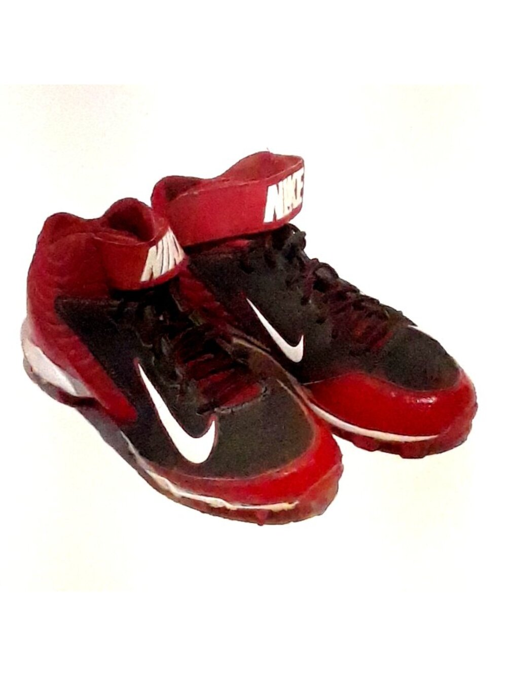 Nike Apha Huarache Football Cleat 634625-016 Men 6.5 Red Black Leather